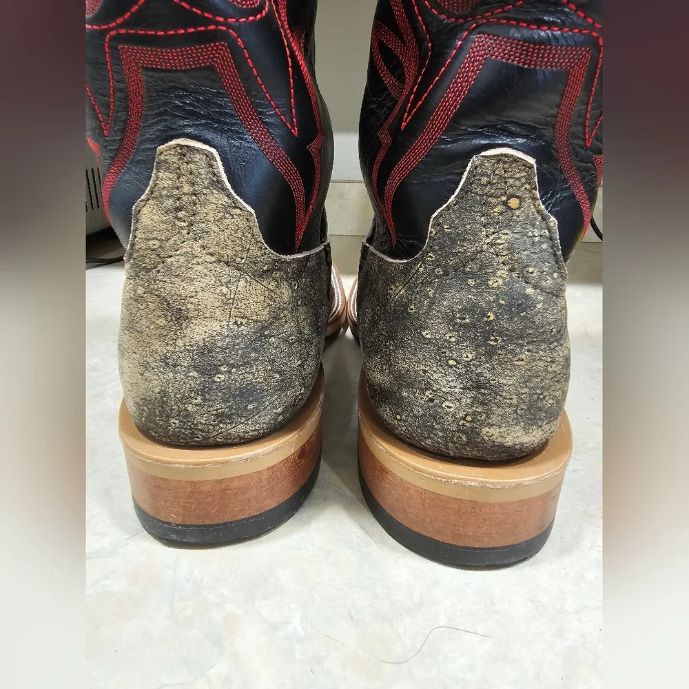 Men's 11.5 Anderson Bean Genuine Giraffe Square Toe Cowboy Boots - Picture 11 of 16